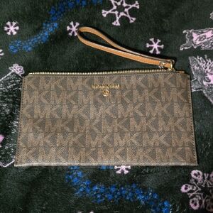 Michael Kors Monogram Brown Wristlet